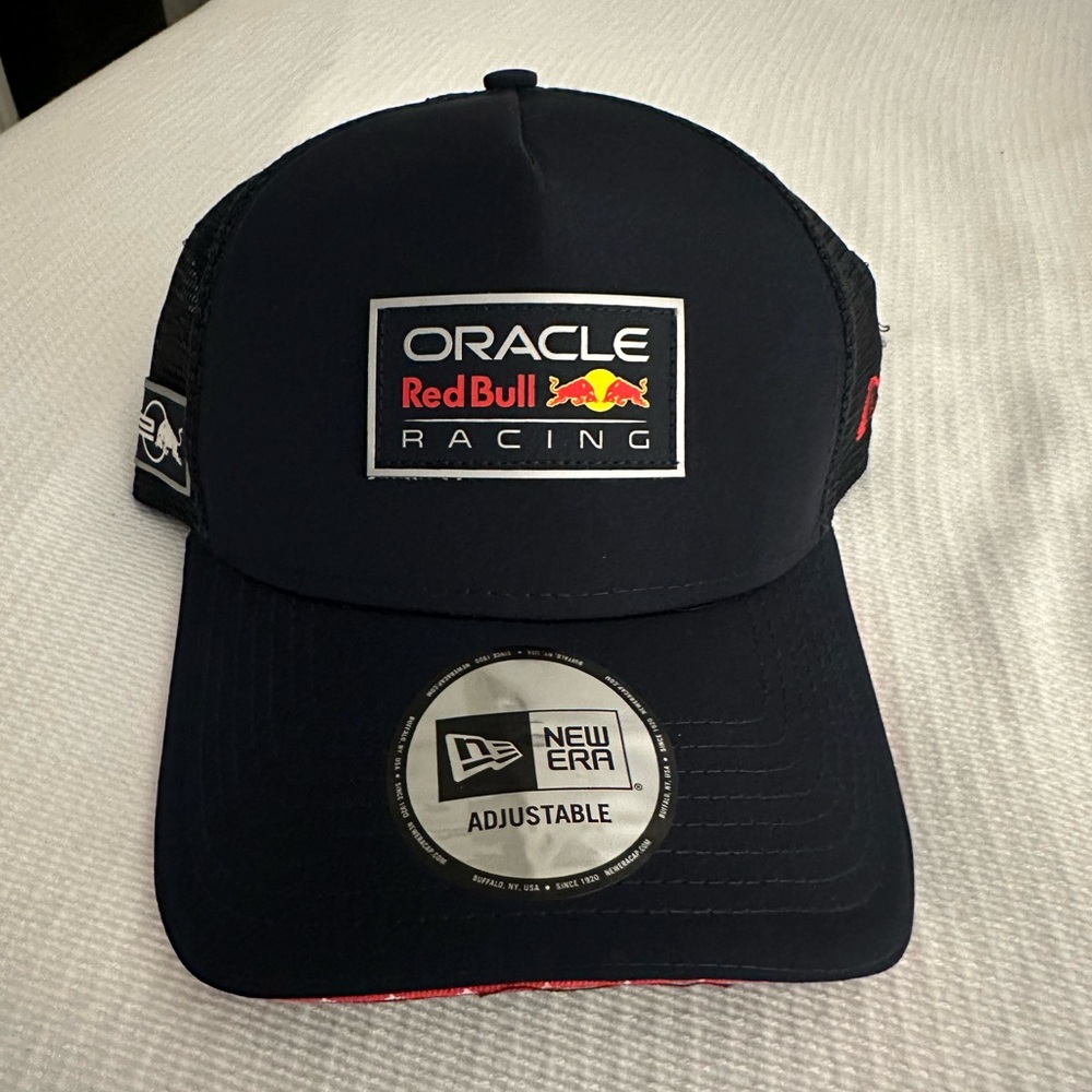 Oracle Red Bull new era adjustable trucker hat